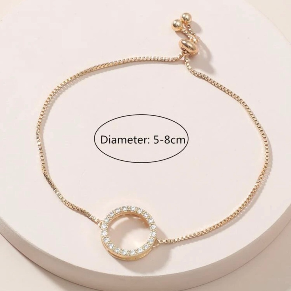CZ adjustable circle bracelet